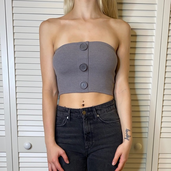 Urban Outfitters Button Front Tube Top. - Picture 4 of 6